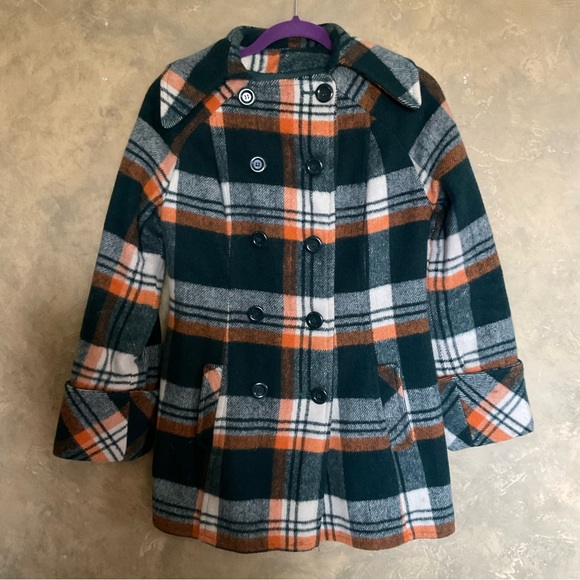 Vintage 60s Talk Abouts Wool Blend Insulated Plaid Peacoat - Picture 3 of 7